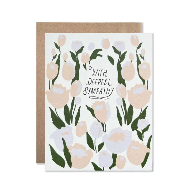 Deep Sympathy Peach Tulips Card - Scout